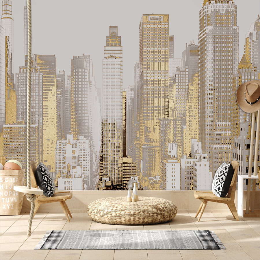 Home Textiles City - 현대적인 맞춤형 붙이는 벽지, 거실용 접착식