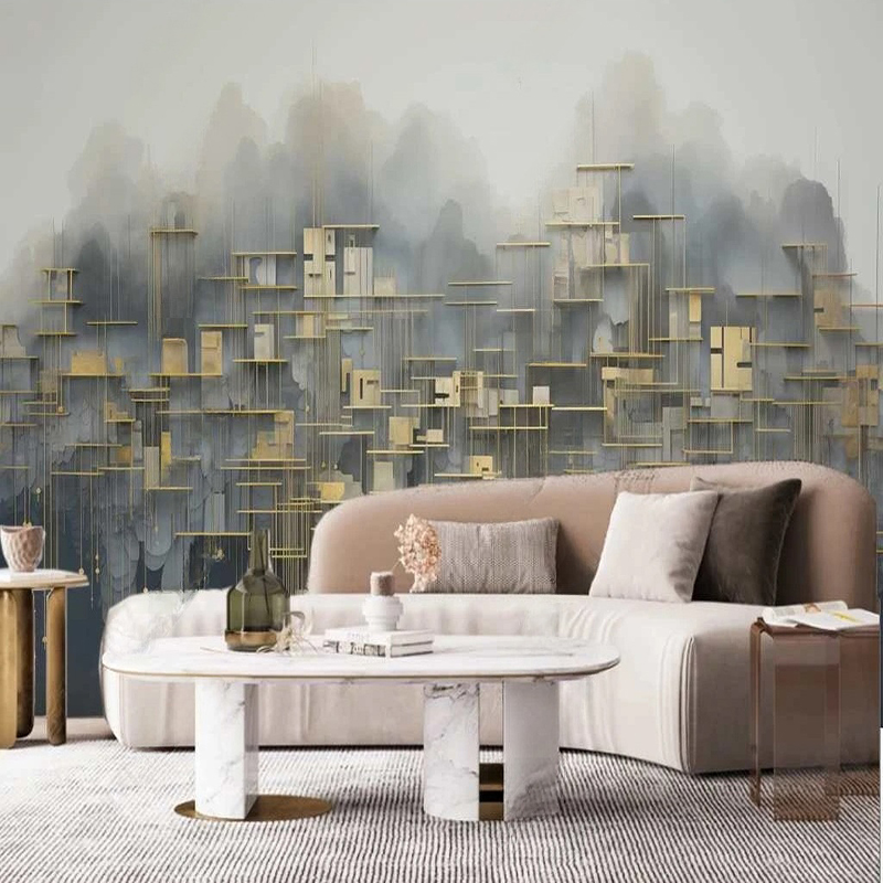 사용자 정의 사진 벽화 현대 스타일 추상 도시 건물 홈 - Home Textiles City 리뷰 및 가격