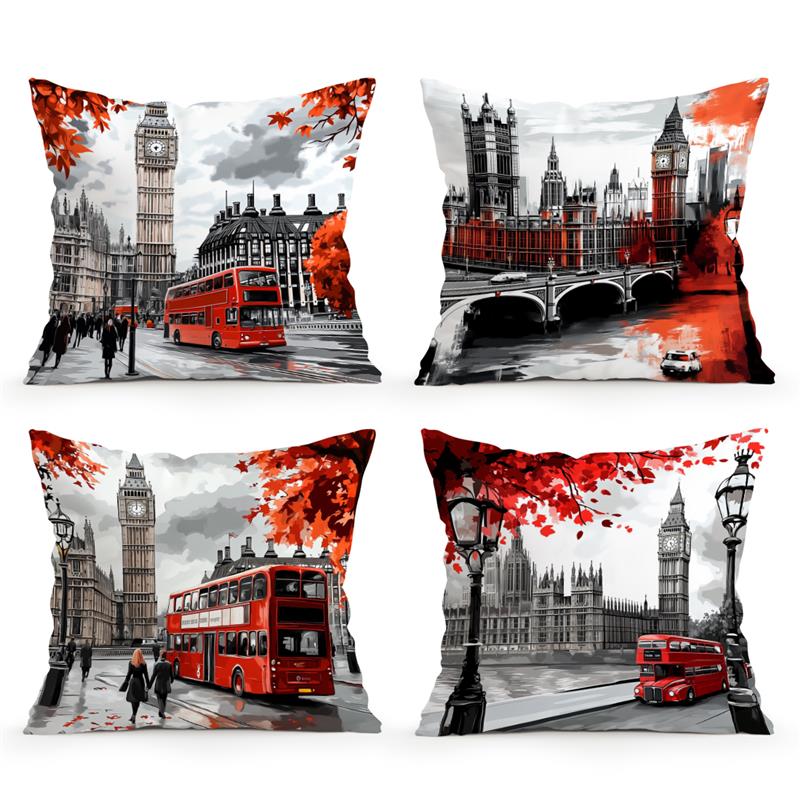 짧은 플러시 소재 베개 커버홈 데코 레드 가을 잎이 있 - Home Textiles London 리뷰 및 가격