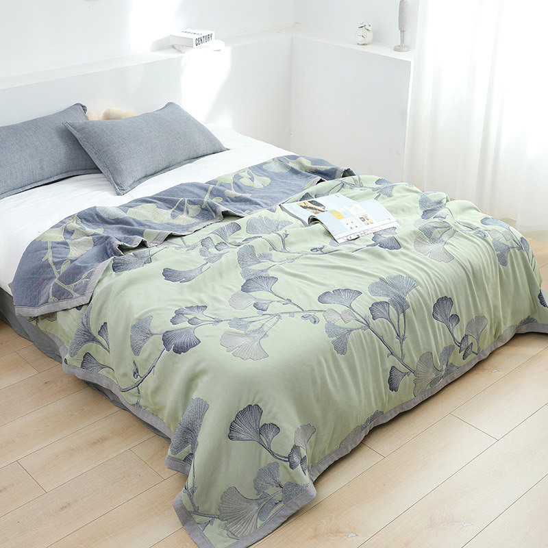 텍스타일 시티 부드러운 질감의 연두색 까만잎 무늬 담요 - Home Textiles City 리뷰 및 가격