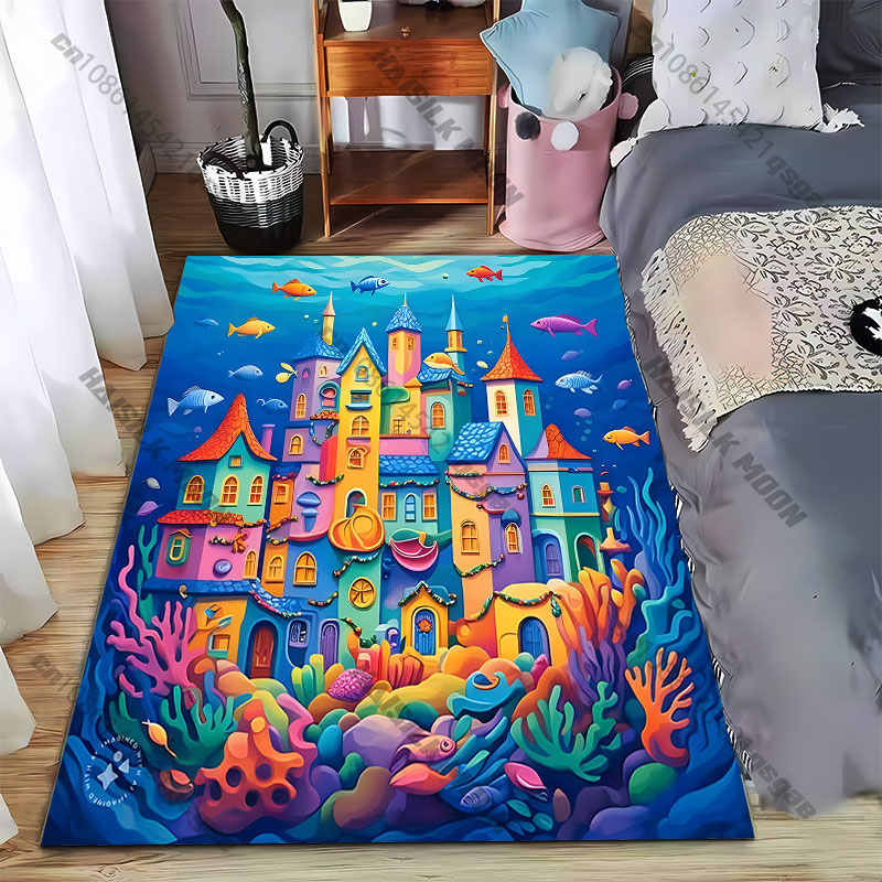 활기 넘치는 색상의 수중 도시 카펫 요가 거실 장식 어 - Home Textiles City 리뷰 및 가격