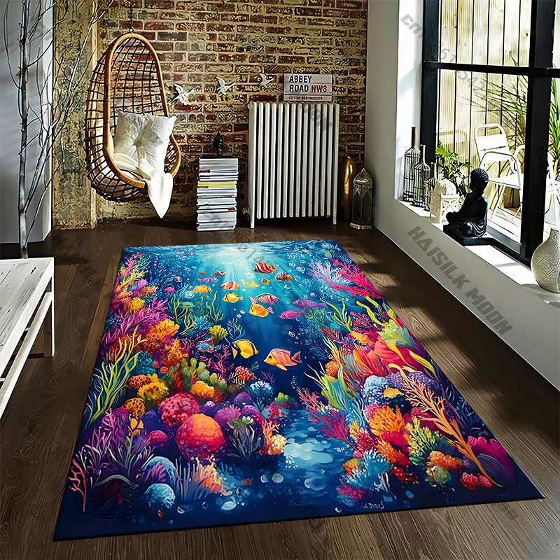 활기 넘치는 색상의 수중 도시 카펫 요가 거실 장식 어 - Home Textiles City 리뷰 및 가격