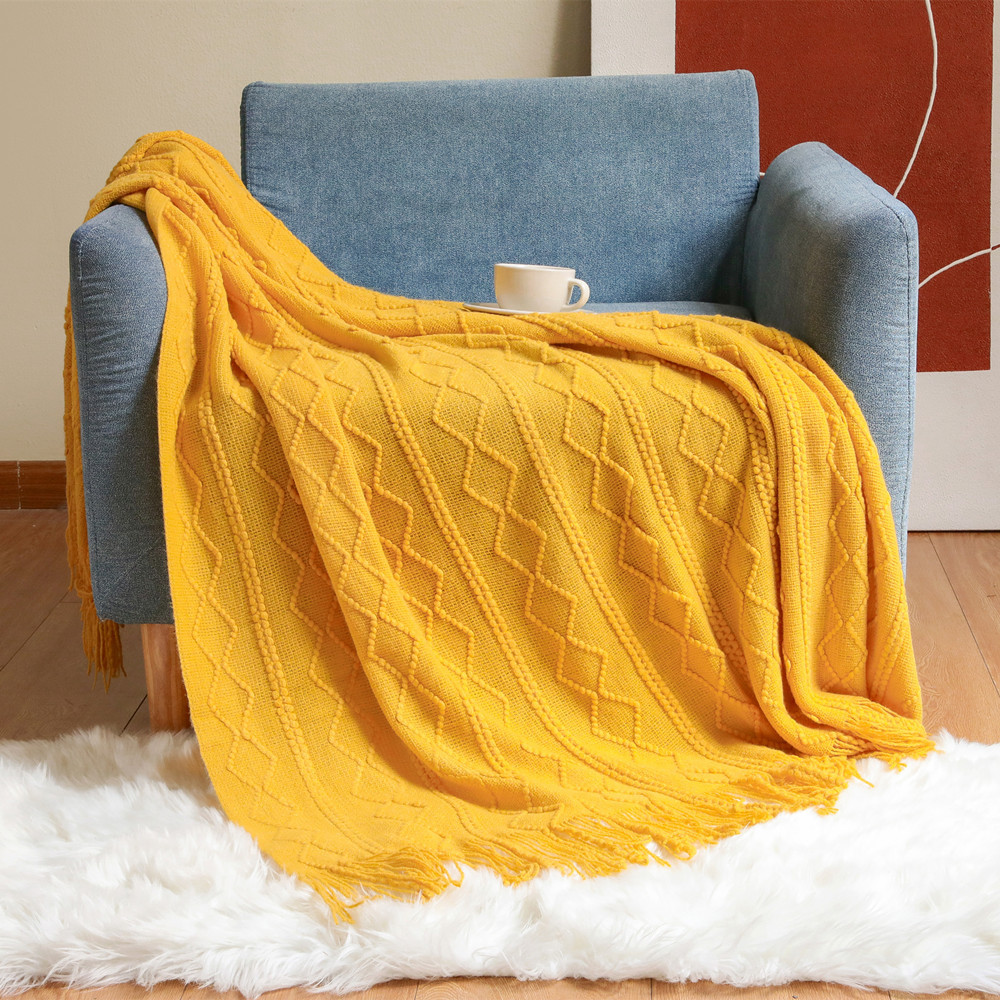 텍스타일 시티 다이아몬드 니트 태슬 프린지 솔리드 컬러 - Home Textiles City 리뷰 및 가격