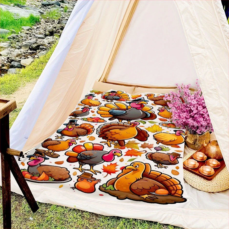 추수감사절 담요 가을 테마 만화 디자인 부드러운 플리스 - Home Textiles Turkey 리뷰 및 가격
