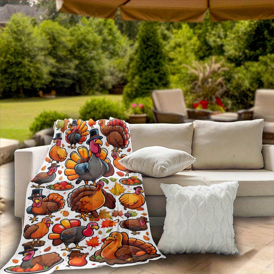 추수감사절 담요 가을 테마 만화 디자인 부드러운 플리스 - Home Textiles Turkey 리뷰 및 가격