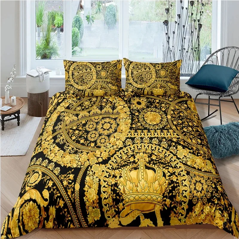 Baroque Modern Art 3D Golden L - Bed Sheet Microfiber 리뷰 및 가격