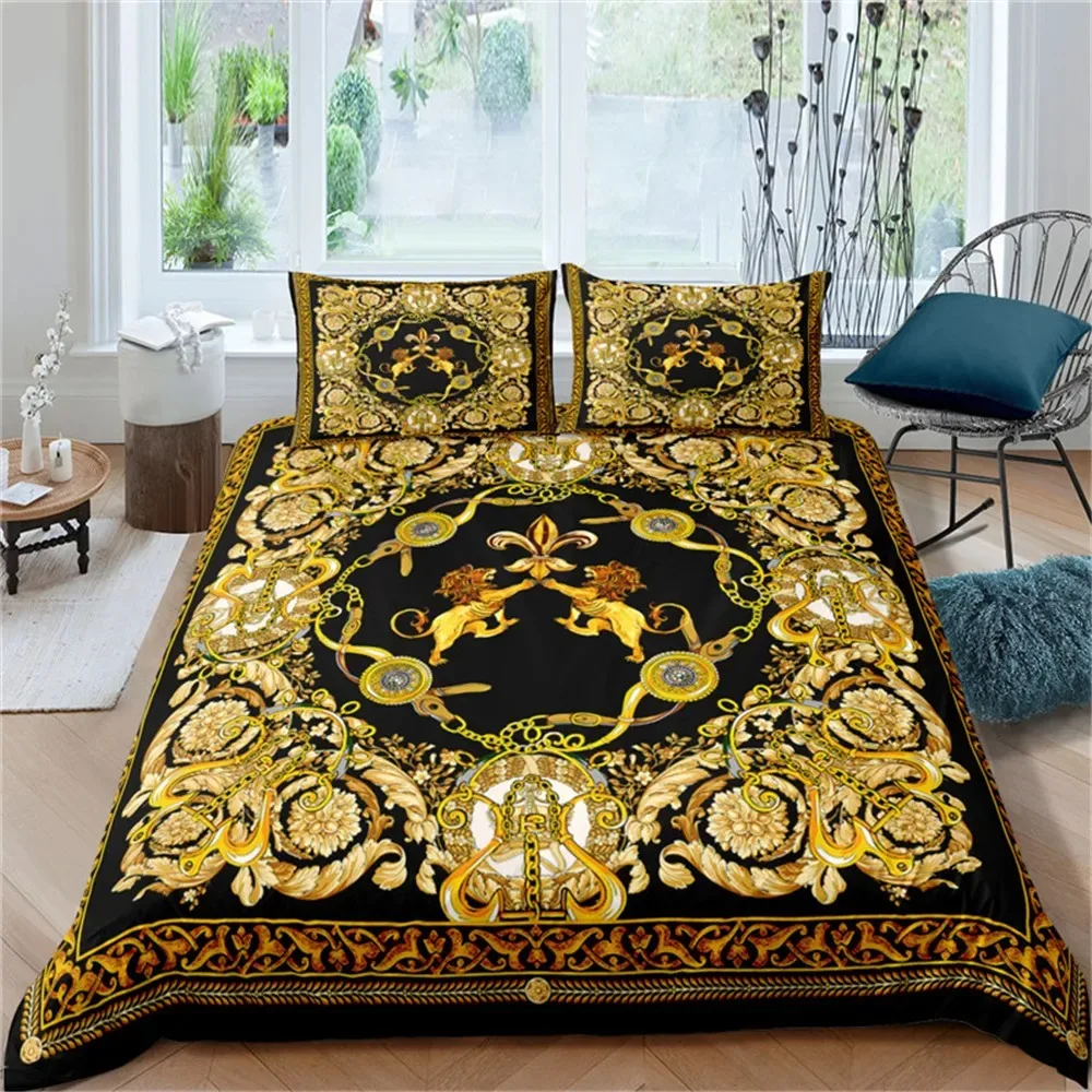 Baroque Modern Art 3D Golden L - Bed Sheet Microfiber 리뷰 및 가격