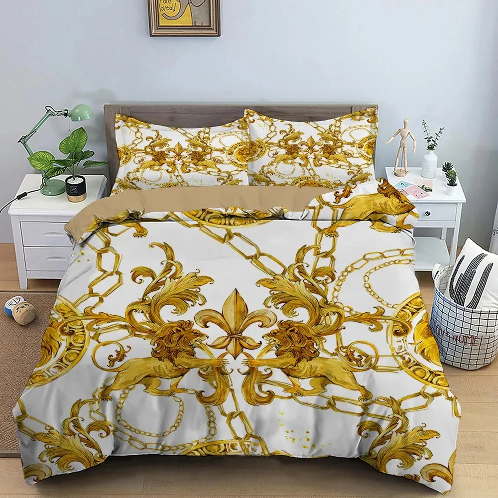 Baroque Modern Art 3D Golden L - Bed Sheet Microfiber 리뷰 및 가격