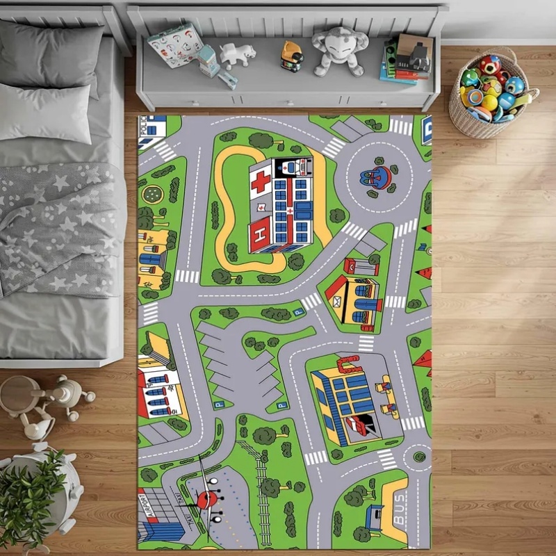 키즈 시티 로드맵 플레이 매트 교육용 카펫 어린이 놀이 - Home Textiles City 리뷰 및 가격