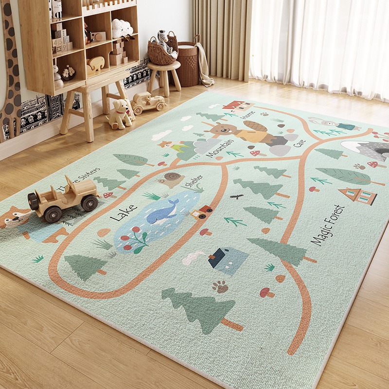 어린이 교육용 러그 컬렉션 세계 지도 도시 도로 마법의 - Home Textiles City 리뷰 및 가격