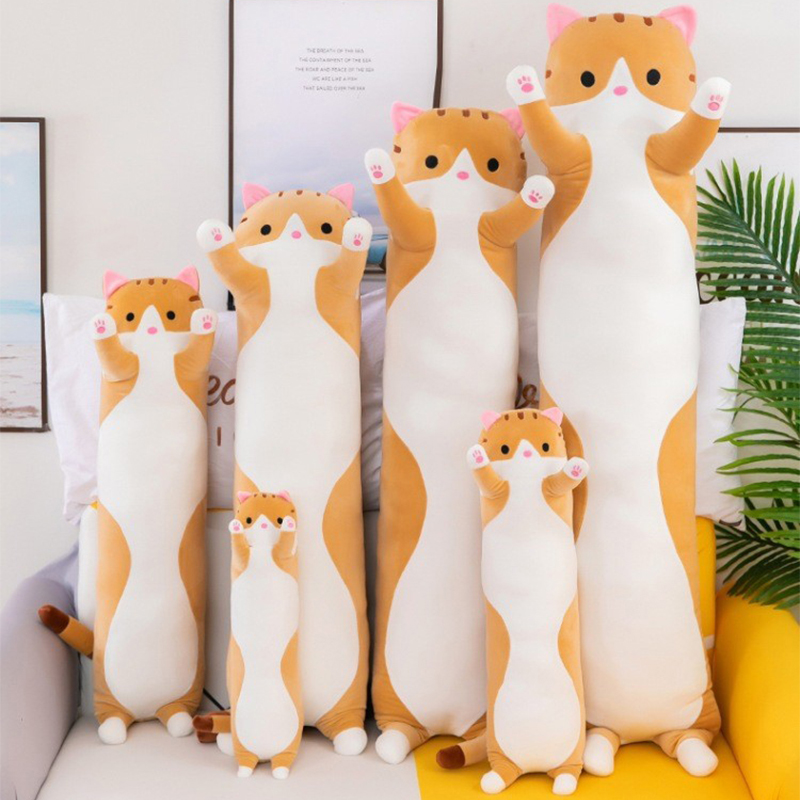 귀여운 고양이 인형 장난감 긴 핑크 브라운 그레이 잠자 - Bolster Pillow Long 리뷰 및 가격