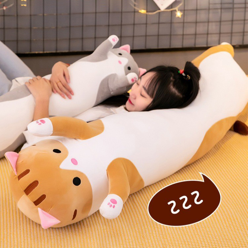 귀여운 고양이 인형 장난감 긴 핑크 브라운 그레이 잠자 - Bolster Pillow Long 리뷰 및 가격