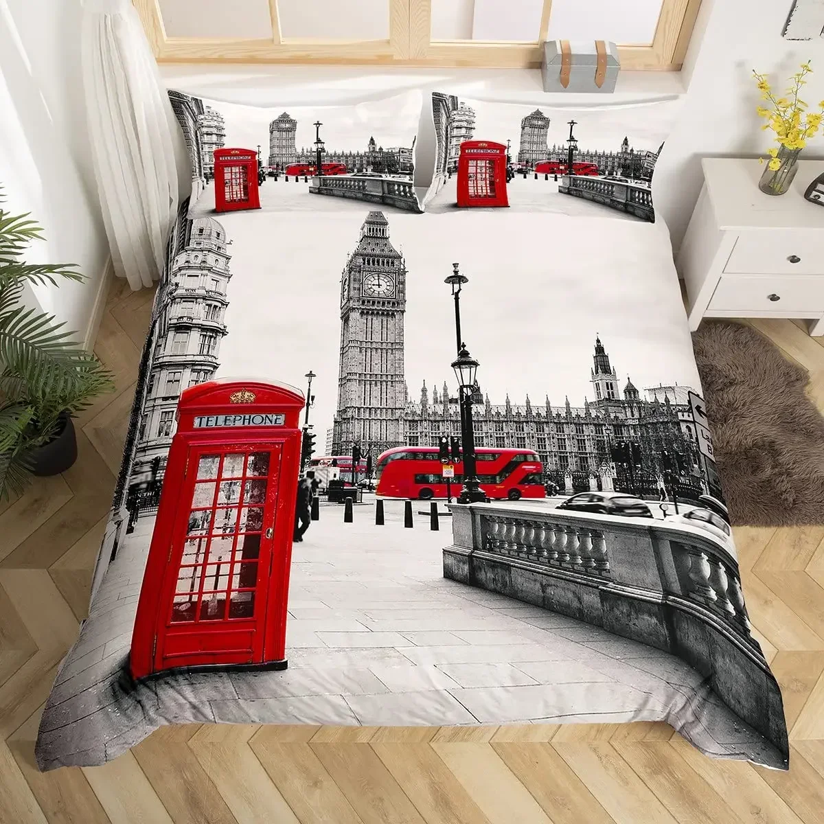 런던 전화 부스 편안한 이불 커버 베개 커버 침구 세트 - Home Textiles London 리뷰 및 가격